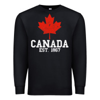 Black vintage canada est.1867 maple leaf canadian flag r Premium Sweatshirt - ArtChic