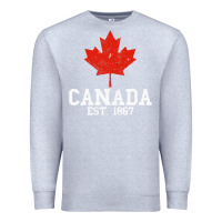 Heather Grey vintage canada est.1867 maple leaf canadian flag r Premium Sweatshirt - ArtChic