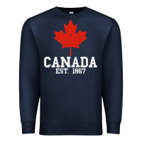 Navy vintage canada est.1867 maple leaf canadian flag r Premium Sweatshirt - ArtChic