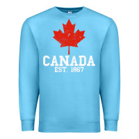 Ocean Blue vintage canada est.1867 maple leaf canadian flag r Premium Sweatshirt - ArtChic