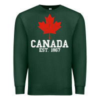 Sports Green vintage canada est.1867 maple leaf canadian flag r Premium Sweatshirt - ArtChic