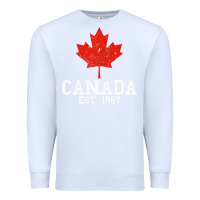 White vintage canada est.1867 maple leaf canadian flag r Premium Sweatshirt - ArtChic