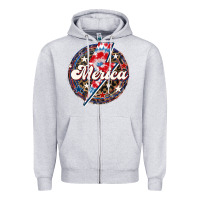 Heather Grey Western Merica Patriotic Zipper Hoodie - LillyAllenDesigns