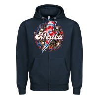 Navy Western Merica Patriotic Zipper Hoodie - LillyAllenDesigns