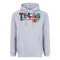 Heather Grey texas with arrow and sunflowers Heavyweight Hoodie - Artiststas