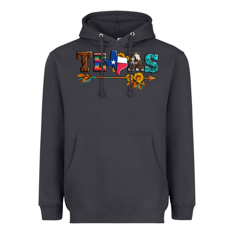 Texas With Arrow And Sunflowers Heavyweight Hoodie by Artiststas | Teevron