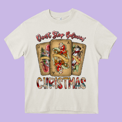 Dont Stop Believin Christmas Heavy Core Tee Designed By Sublimationcraftshop