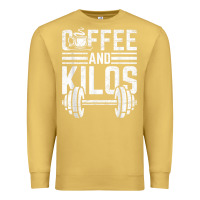Antique Gold Coffee And Kilos Weightlifting Gift Premium Sweatshirt - ArtChic