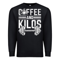 Black Coffee And Kilos Weightlifting Gift Premium Sweatshirt - ArtChic