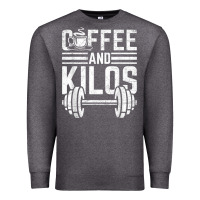 Charcoal Heather Coffee And Kilos Weightlifting Gift Premium Sweatshirt - ArtChic
