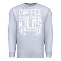 Heather Grey Coffee And Kilos Weightlifting Gift Premium Sweatshirt - ArtChic