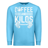 Ocean Blue Coffee And Kilos Weightlifting Gift Premium Sweatshirt - ArtChic