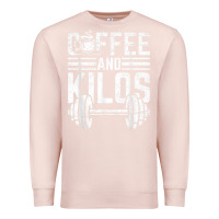 Pale Pink Coffee And Kilos Weightlifting Gift Premium Sweatshirt - ArtChic