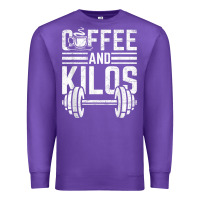 Purple Coffee And Kilos Weightlifting Gift Premium Sweatshirt - ArtChic