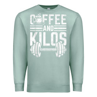 Seafoam Coffee And Kilos Weightlifting Gift Premium Sweatshirt - ArtChic