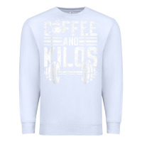 White Coffee And Kilos Weightlifting Gift Premium Sweatshirt - ArtChic