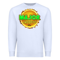 White MAJOR JACKPOT Design - Pokie Designs Premium Sweatshirt - ArtChic