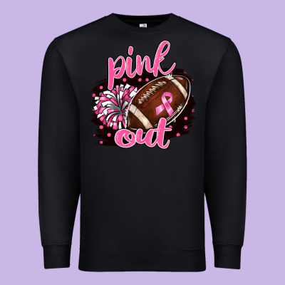 Pink Out Football Premium Sweatshirt Designed By Barkaloodesign