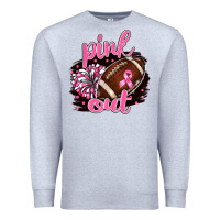 Heather Grey pink out football Premium Sweatshirt - BarkalooDesign