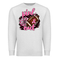 Oatmeal Heather pink out football Premium Sweatshirt - BarkalooDesign