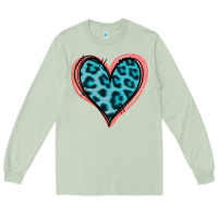 Matcha Blue Leopard Heart Long Sleeve Tee - Jasminsmagicworld