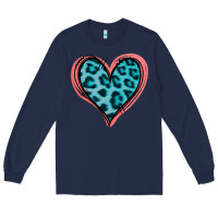 Navy Blue Leopard Heart Long Sleeve Tee - Jasminsmagicworld