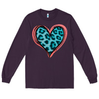 Plum Blue Leopard Heart Long Sleeve Tee - Jasminsmagicworld