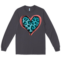 Smoke Blue Leopard Heart Long Sleeve Tee - Jasminsmagicworld