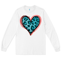White Blue Leopard Heart Long Sleeve Tee - Jasminsmagicworld