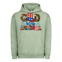 Pigment Oil Green god bless america Urban Hoodie - AdoDesignShop