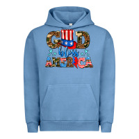 Pigment Pebble Blue god bless america Urban Hoodie - AdoDesignShop
