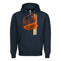 Navy Single Man Lift Zipper Hoodie - LillyAllenDesigns