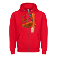 Red Single Man Lift Zipper Hoodie - LillyAllenDesigns