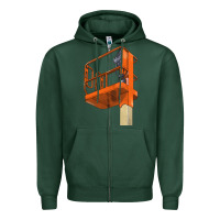Sports Green Single Man Lift Zipper Hoodie - LillyAllenDesigns