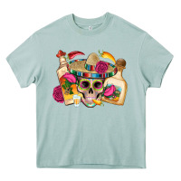 Arona mexican skull sombrero tequila bottle paper roses Heavy Core Tee - Artiststas