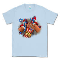 Dusty Blue America afro girl sneakers Classic Tee - RanaPortraitStore