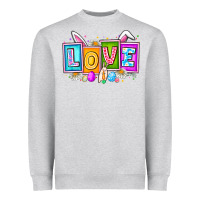 Heather Grey Love Easter Heavyweight Sweatshirt - CowhideDigitalArt