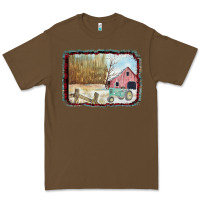 Cacao Christmas Barn Tractor Snow Premium Tee - Bettercallsaul