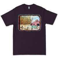Plum Christmas Barn Tractor Snow Premium Tee - Bettercallsaul