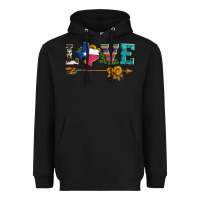Black love texas serape cowhide cactus and sunflowers Heavyweight Hoodie - Artiststas