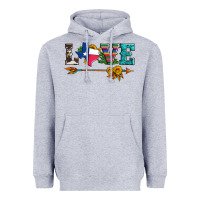 Heather Grey love texas serape cowhide cactus and sunflowers Heavyweight Hoodie - Artiststas