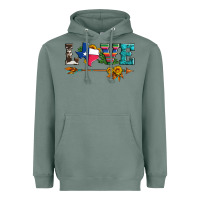 Sage love texas serape cowhide cactus and sunflowers Heavyweight Hoodie - Artiststas