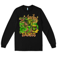 Black St. Patrick's day lucky Saurus Long Sleeve Tee - HowdyJamesFarm