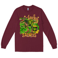 Burgundy St. Patrick's day lucky Saurus Long Sleeve Tee - HowdyJamesFarm