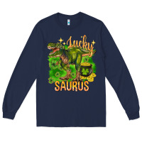 Navy St. Patrick's day lucky Saurus Long Sleeve Tee - HowdyJamesFarm