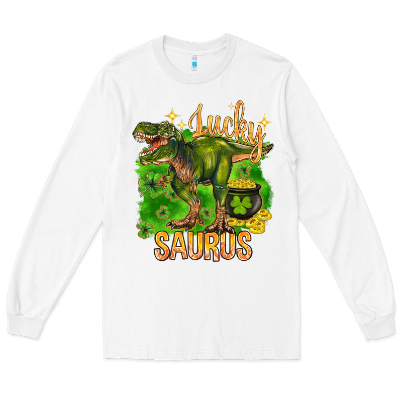 St. Patrick's Day Lucky Saurus Long Sleeve Tee by HowdyJamesFarm | Teevron