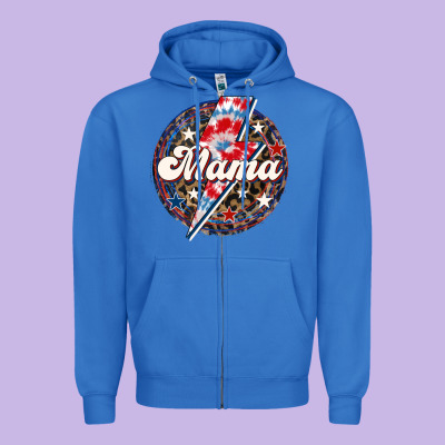 Western Mama Patriotic Zipper Hoodie Designed By Lillyallendesigns