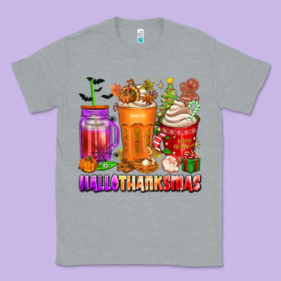 Hallothanksmas Coffee Cups Classic Tee Designed By Texasbilliewilder