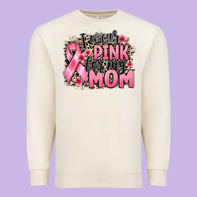 I Wear Pink For My Mom Premium Sweatshirt Designed By Barkaloodesign