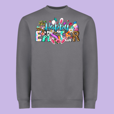 Happy Easter Bunny Heavyweight Sweatshirt Designed By Cowhidedigitalart